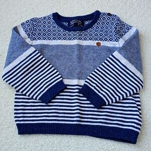 Mayoral Blue and White Patterned Sweater